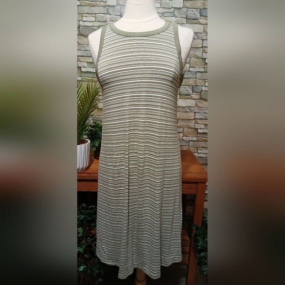 a new day Dresses & Skirts - A New Day Olive Striped Maxi Dress Large